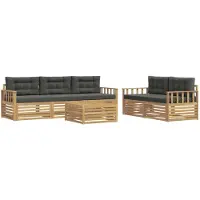 vidaXL Buiten bank set 6 st Wit en antracietkleurig