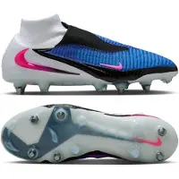 Nike Phantom 6 High Elite IJzeren-Nop Voetbalschoenen (SG) Pro Player Blauw Felroze Wit