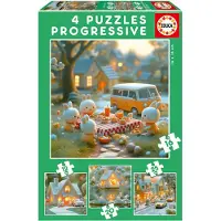 Educa Puzzel Konijn 12 Onderdelen 16 Onderdelen 20 Onderdelen 25 Onderdelen (4 Stuks)