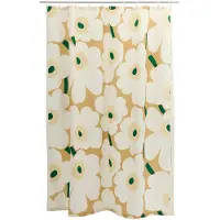Marimekko Unikko douchegordijn Sand-off white-hay-emerald