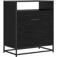 vidaXL Ladekast 4-Lade Zwart eiken 70 x 41 x 83,5 cm Bewerkt hout