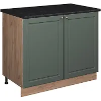 Vicco Wastafelkast Fame-Line, Groen-Goud Landhuis/Goudkleurig Eiken, 100 cm, WB Antraciet