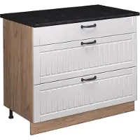 Vicco Keukenonderkast Fame-Line, Wit Landhuis/Goudkleurig Eiken, 100 cm, WB Antraciet