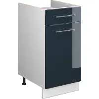 Vicco Onderkast voor spoelbak/kookplaat Fame-Line, Donkerblauw hoogglans/Wit, 40 cm zonder werkblad
