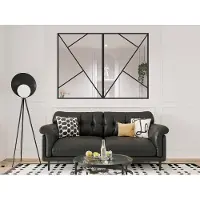 Vente-unique Asymmetrisch atelierraam van gepoedercoat aluminium - B180 x H130 - FAZENDA