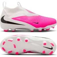 Nike Phantom 6 High Academy Gras / Kunstgras Voetbalschoenen (MG) Kids Wit Felroze Zwart