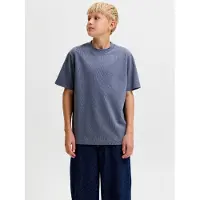Jack & Jones JUNIOR oversized T-shirt - grijsblauw Jongens Stretchkatoen Ronde hals - maat 176
