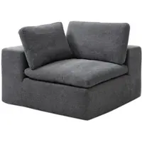 Vente-unique CORTOLINE hoekfauteuil links, gecomprimeerd, in antracietgrijze stof