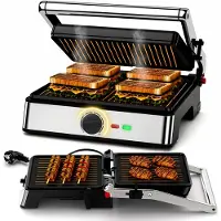 Strex Tosti Apparaat XL - Contactgrill - 2200W Temperatuurregeling - Platen 31x29 cm