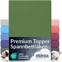 Etérea Himmlische Qualität etérea Extra Jersey Hoeslaken 180x200 - 200x220 cm - Topper 10 cm - Oekotex - 100% katoen - Groen
