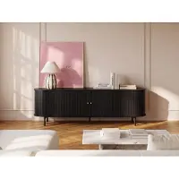 Vente-unique Tv-meubel met 2 schuifdeuren van MDF - Zwart - SEVATO