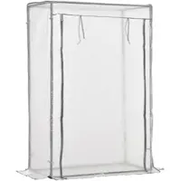 MODFU - Foliekas Met Oprolbare Deur - Verlengde Ingraafrand - Verzinkt Stalen Frame - Wit - 100 X 50 X 150 Cm