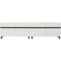 MODFU - Tv-Meubel - Hoogglans - Verstelbare Legplanken - Modern - Woonkamer - MDF - Wit - 180 X 40 X 49 Cm