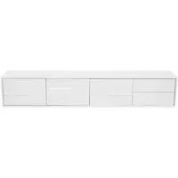 STILVORA TV-Lowboard - Grifloos Hoogglans 3 Deuren En 2 Laden - Ruime Opberging Voor Woonkamer - MDF;Spaanplaat - 170x30x30,5 cm - Wit