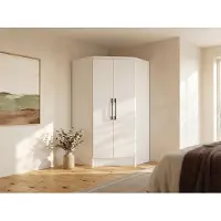 Vente-unique Hoekkast met 2 deuren - L101 cm - Wit - AURALI