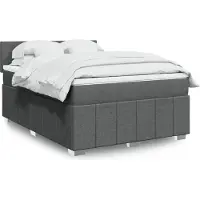 vidaXL Boxspring met matras stof donkergrijs 160x200 cm