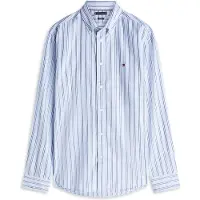 Tommy Hilfiger Overhemd 'Flex' navy / lichtblauw / wit