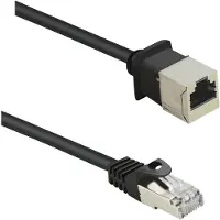 Renkforce RF-4394130 RJ45 patchkabel, CAT 5e, F/UTP, 3.00 meter, zwart. Verlengkabels met vergrendelingsmechanisme en bescherming, vergulde connectoren