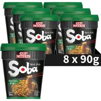 Nissin instant soba noedels in beker teriyaki 8 x 90 g 1 doos