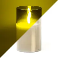 Lumineo Led kaars | 13 cm | (In glas, Timer, Smokey)