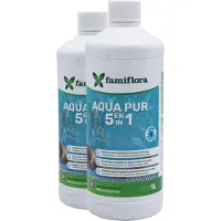 Famiflora Aqua pur 5-in-1 2 x 1L - geniet van een kraakheldere spa! - Complete waterbehandeling voor de spa - Zorgt voor kraakhelder & zijdezacht water - Stabiliseert de pH-waarde
