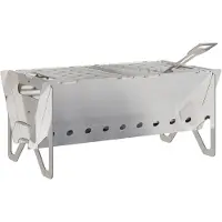vidaXL Camping Vuurkorf 42 x 22 x 18 cm Roestvrij staal Zilverkleurig