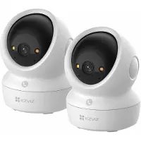 Ezviz H6c G1 4K Beveiligingscamera Binnen – 360° Pan & Tilt – Patrol Mode, Human Detection & Auto Zoom – Wifi 6 – MicroSD & Cloud - 2 Pack