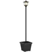vidaXL Solar Lamp Post met Planter Zwart 32 x 32 x 158 cm