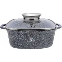Zilner Granieten Braadpan 24cm met Glazen Deksel - Geschikt voor Inductie