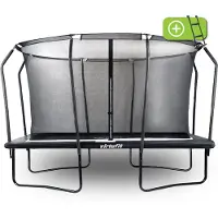 VirtuFit Premium Rechthoekige Trampoline met Veiligheidsnet - Zwart - 244 x 366 cm - Gratis trap