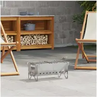 vidaXL Camping Vuurkorf 42 x 22 x 18 cm Roestvrij staal Zilverkleurig