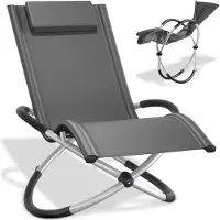 TecTake Ligstoel – Ergonomisch & Opvouwbaar – Draagvermogen 150 kg – 150 x 73 x 93 cm – Grijs