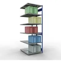 Schulte Lagertechnik Insteeksysteem voor dubbele rekken, MULTIPlus250, 3000x1000x(2x600) mm, 14 legborden, gegalvaniseerd