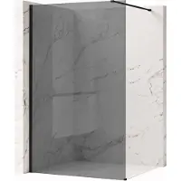 REA Flexi Grey 90 - Gehard Glas 8 Mm (Grijs) - Douchewand - Zwart120X90X195Cm