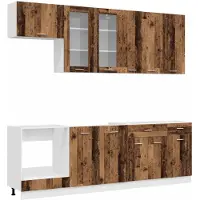 vidaXL Keukenblok LYON 8 st Oud hout Bewerkt hout