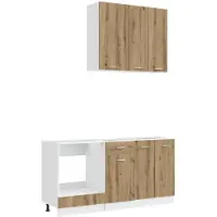vidaXL Keukenblok LYON 5 pcs Artisanaal eiken Bewerkt hout
