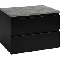 Deftrans Zwarte wandkast voor de badkamer, 60x50 cm, met Modus-werkblad.