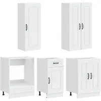 vidaXL Keukenelement KALMAR, 5 stuks, hoogglanzend wit, houtvezel