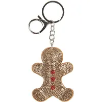 Juleeze Sleutelhanger Gingerbread man 6x2x13 cm Bruin Synthetisch
