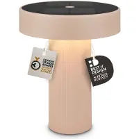 Briloner LED-tafellamp, draadloos, Ø16x20cm, 1W, 150lm, 3000K, warm wit, zonnebeige - tafellamp voor woonkamer, hal, balkon