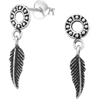 Montebello Oorbellen Burhan - 925 Zilver Geoxideerd - Dromenvanger - 6x20mm