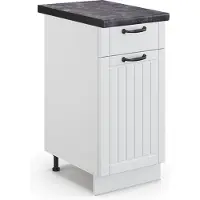 Vicco Keukenonderkast Fame-Line Wit Landhuis 40 cm , WB Antraciet, Model 45601