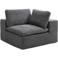 Vente-unique Hoekfauteuil rechts in antracietgrijs stof CORTOLINE