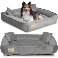 AIO Factory Royal Dog - Hondenmand - Velours - Grijs - 100x75 cm
