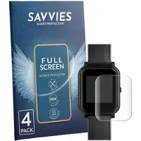 Savvies - Screenprotector voor Bangle.js 2 - Folie Beschermfolie transparant volledig dekking 4 Stuks