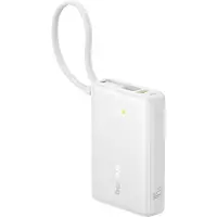 Baseus Powerbank PicoGo 10000 mAh, 45 W, met USB-C-kabel, wit