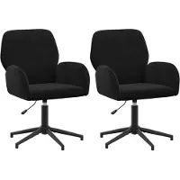 vidaXL Draaibureau stoelen 2 st fluweel 54 x 55 x 90 cm Zwart
