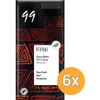 Vivani 6x Chocolade Puur Delicaat 99% Panama Bio (80 gr)