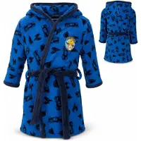 HiT entertainment Brandweerman Sam kinderbadjas – Badjas voor jongens met capuchon – Maat 98/104 - Blauw