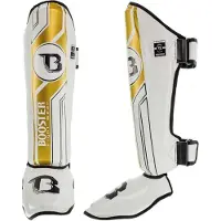 Booster Fight Gear V9 Scheenbeschermers – Professionele Bescherming – Wit/Goud -Maat M